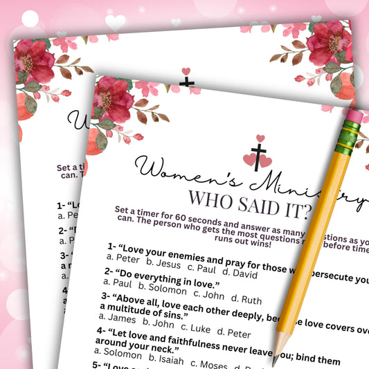 Women's Ministry Valentine's "Who Said It" Bible Trivia