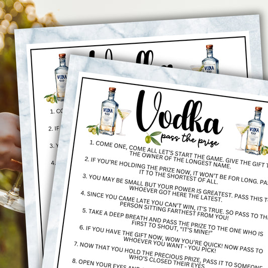 Are you seeking a fun and engaging activity to enjoy with friends at your upcoming alcohol-inspired event, dinner party, bachelor or bachelorette party or even just a pub crawl night on the town?   If you need a fun last-minute idea to add to your celebrations, this fun Vodka-Themed Pass The Prize game from Party Prints Press is just what you need!&nbsp;  This game is a simple poem that you can read aloud to participants or print out a copy for each to read along!