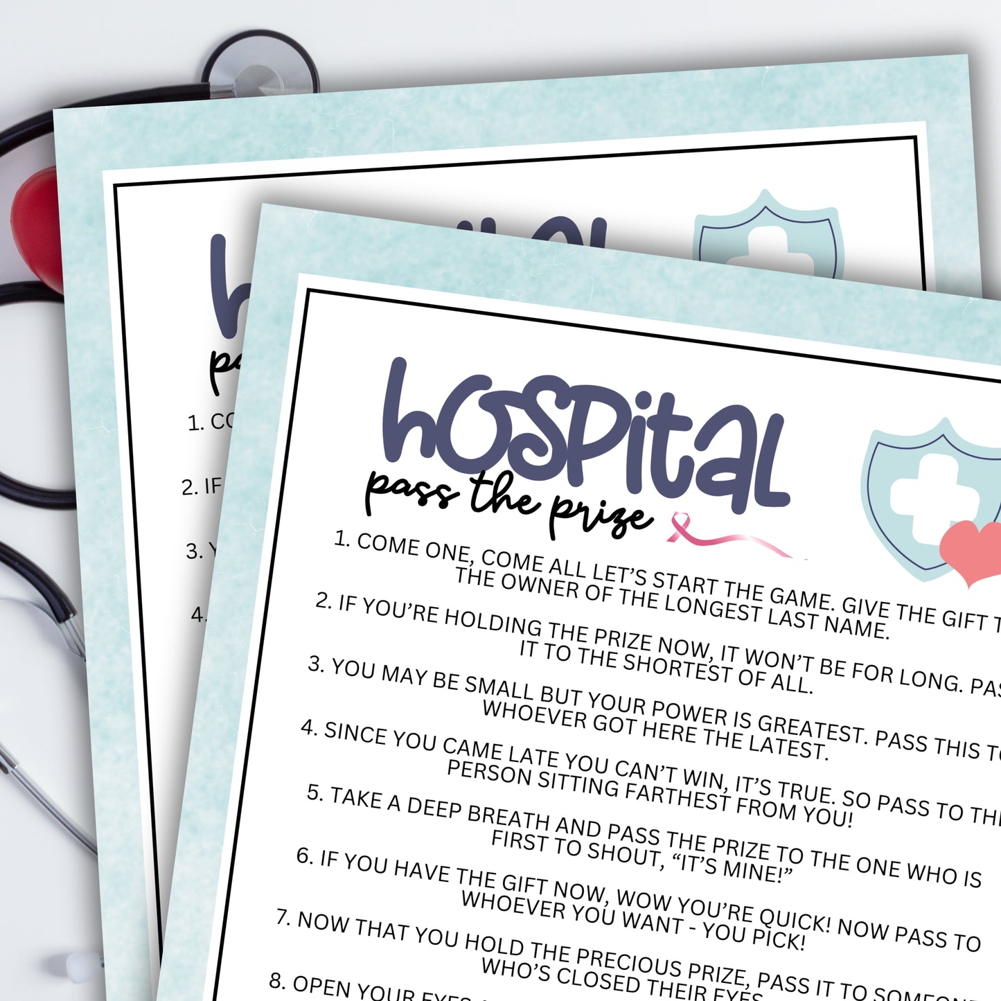 Looking for a fun and engaging activity to bring some excitement to your hospital or medical staff events?  This printable gift-giving game is a delightful addition to your workplace, perfect for Nurses Appreciation Week, RN recognition, doctors' events, medical staff gatherings, work events, team-building activities, and breakroom fun.