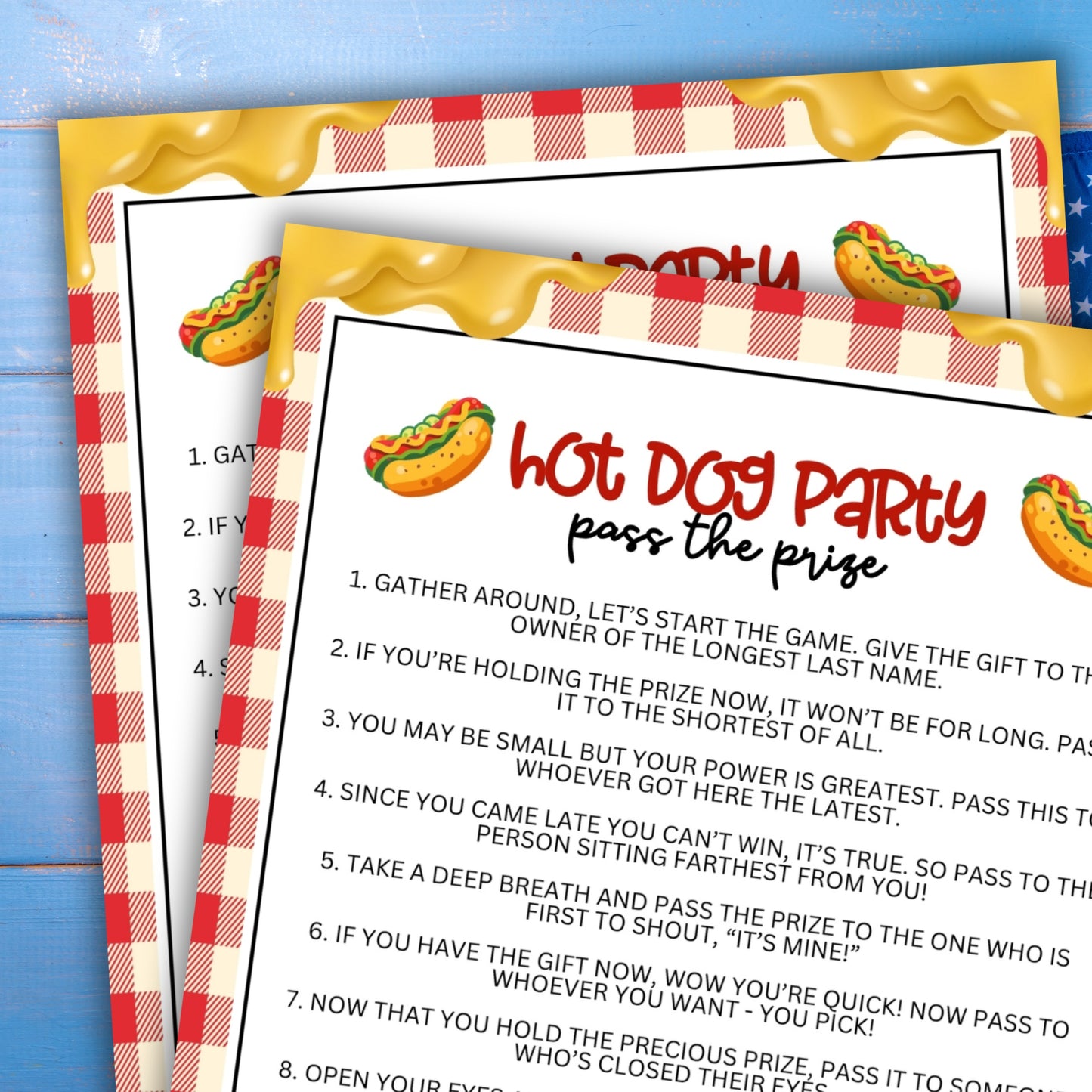 Are you seeking a fun and engaging activity to play with friends, family, coworkers, or other acquaintances at a hot dog-themed party this summer? Perhaps you want to celebrate National HotDog Day with foodie fun?!  Whether you've got kids, teens, adults, and even seniors in your gathering or group, this fun Pass The Prize game from Party Prints Press is just what you need!