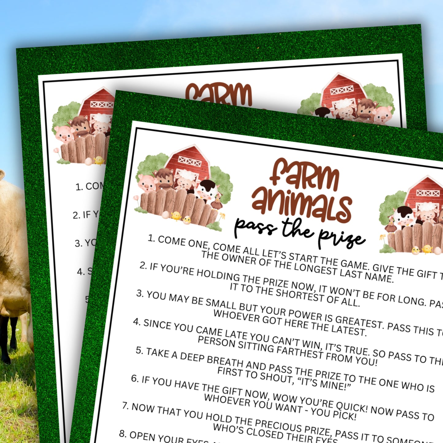 Farm Animals Pass the Prize