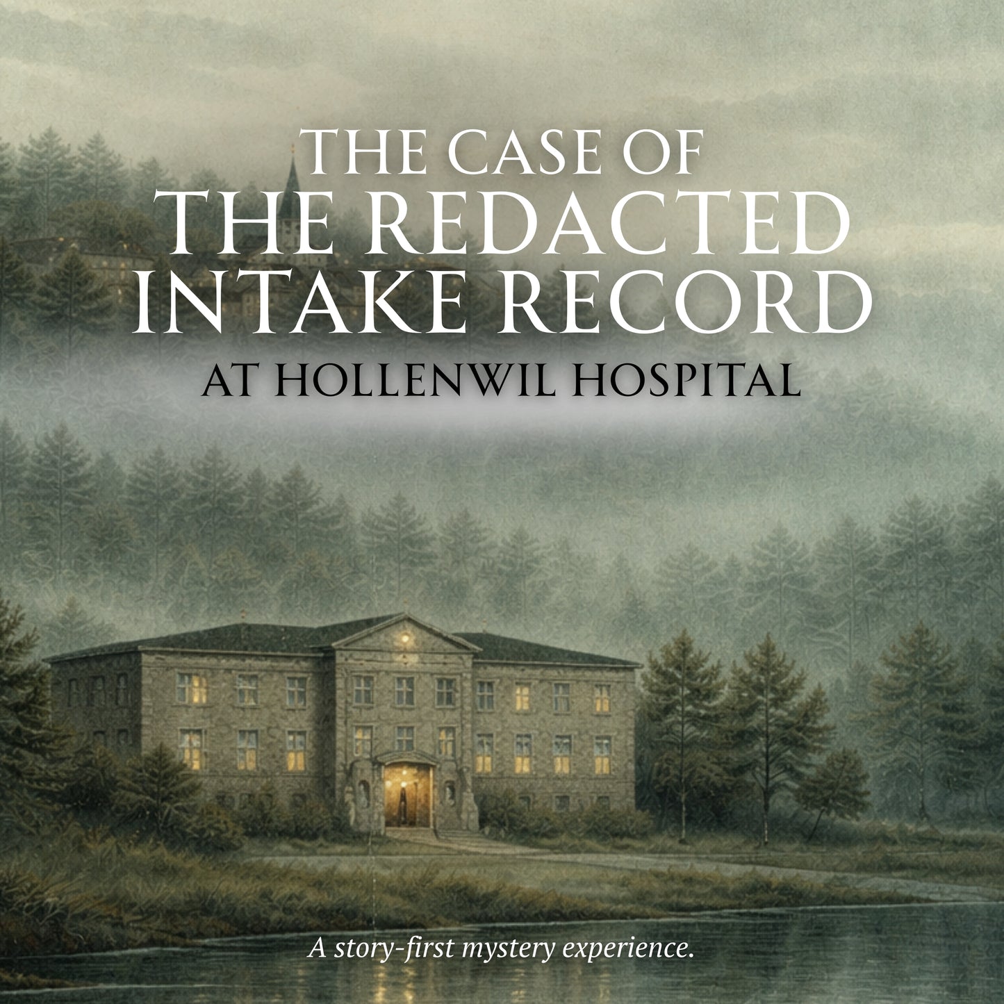 "The Case of The Redacted Intake Record at Hollenwil Hospital" Serial Mystery Series cover image