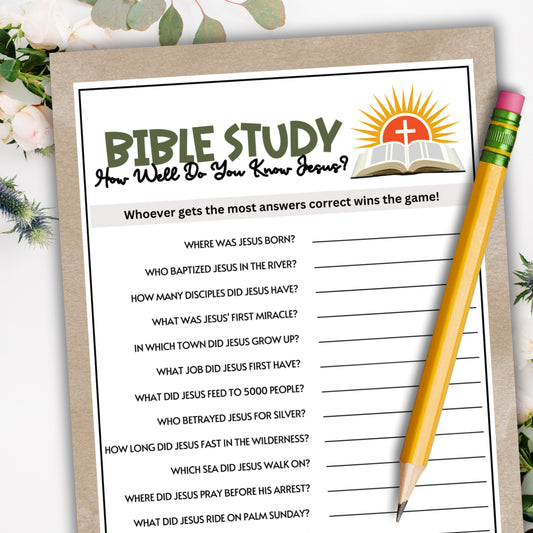 Give each guest a sheet and challenge their knowledge of who knows the most interesting facts about the Lord and Savior Jesus Christ.