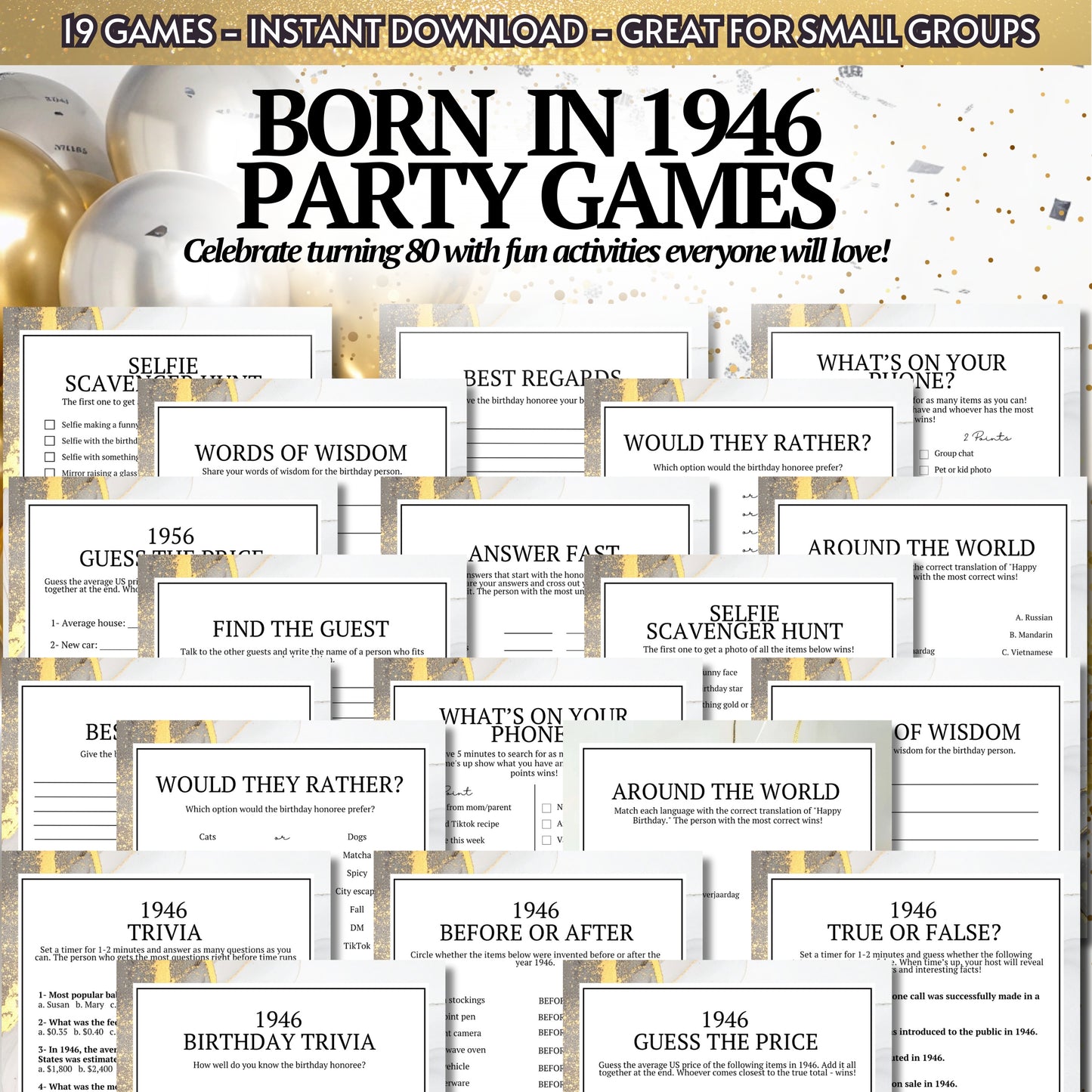 Born in 1946 Birthday Bundle (19 Games)