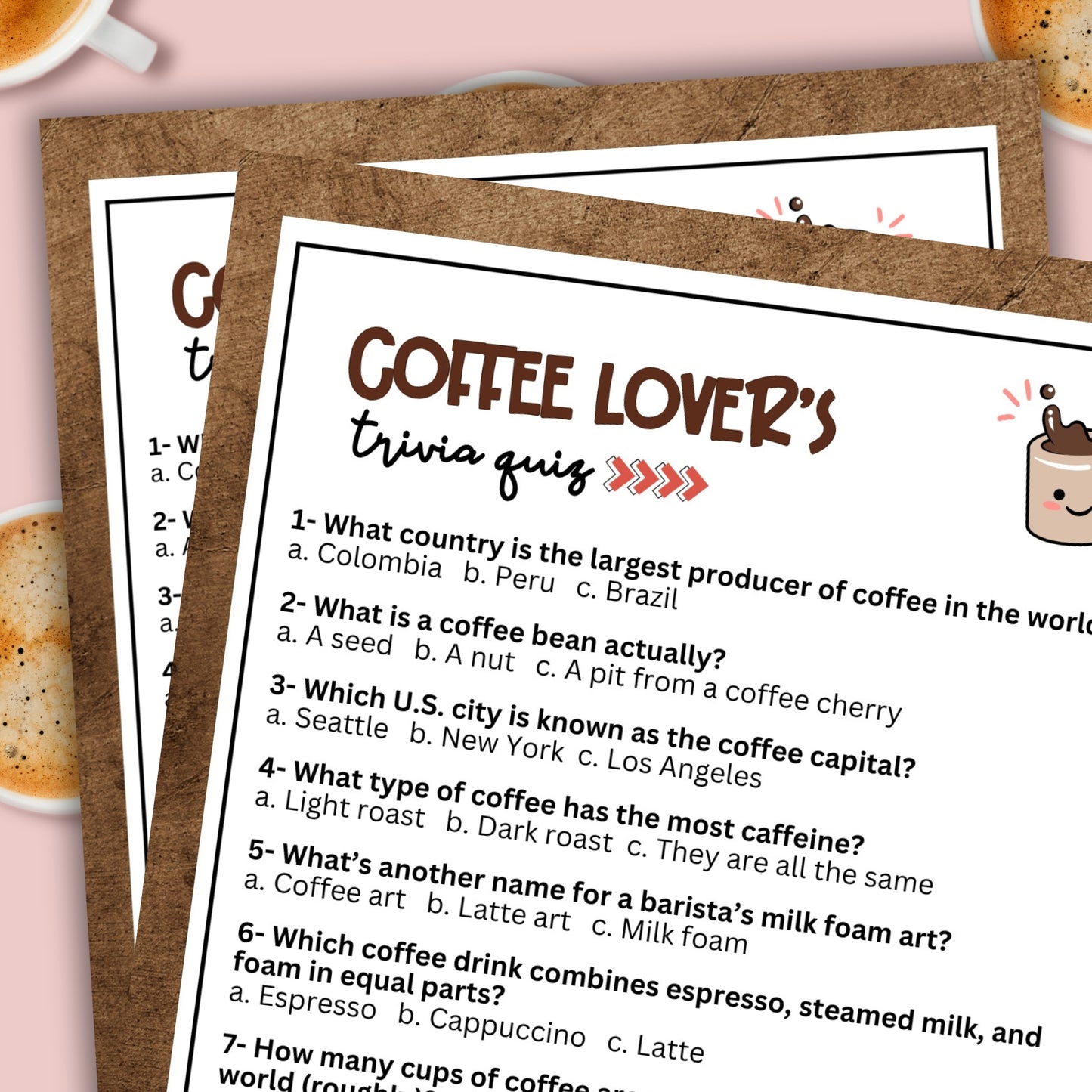 Coffee Trivia Game