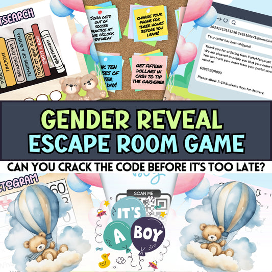 Gender Reveal Escape Room Game - It's A BOY!