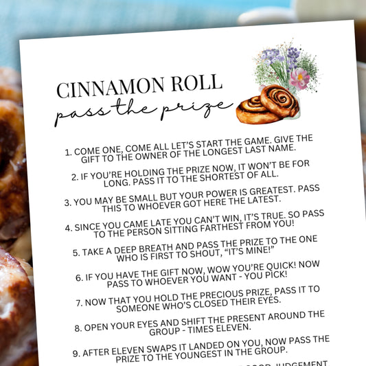 Cinnamon Roll Pass the Prize