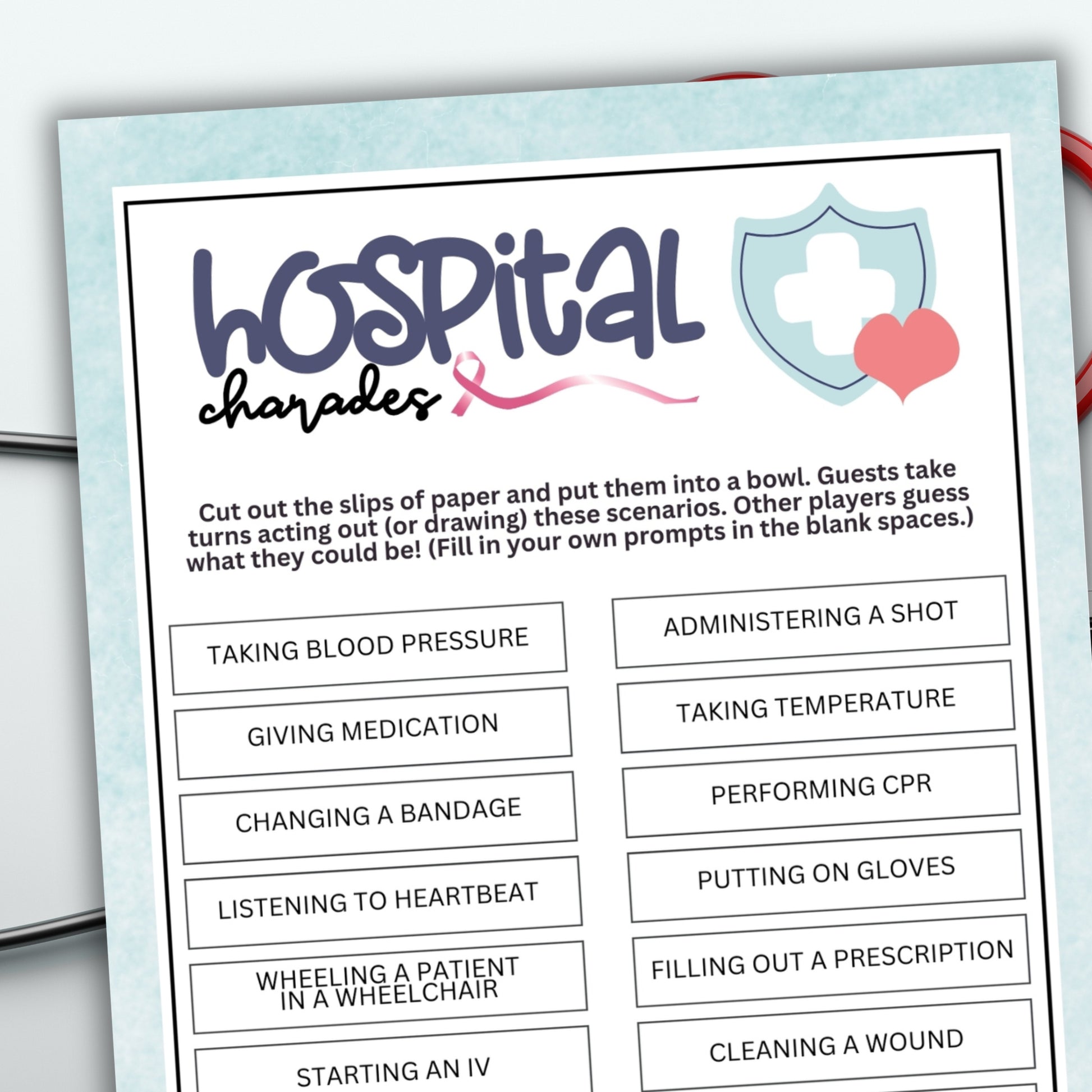 hospital doctor nurse appreciation week charades