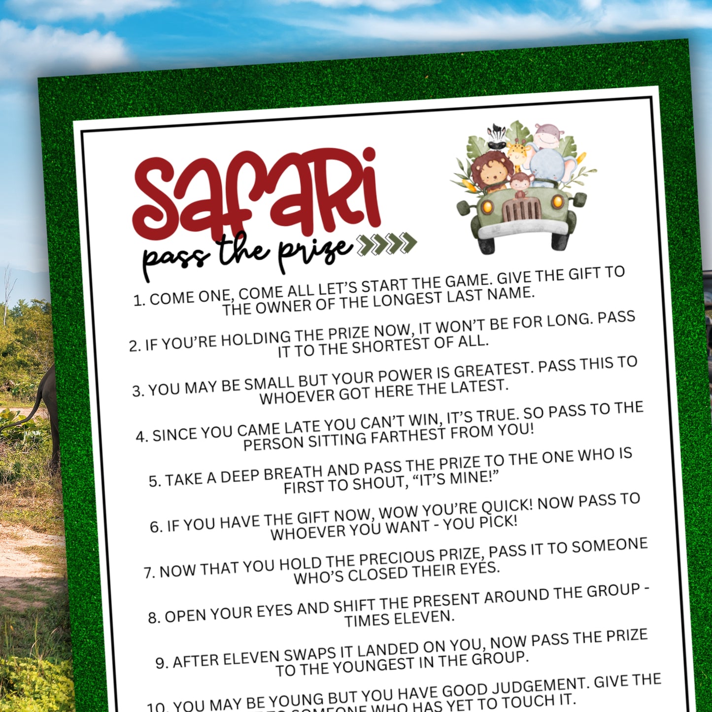 Safari Pass the Prize