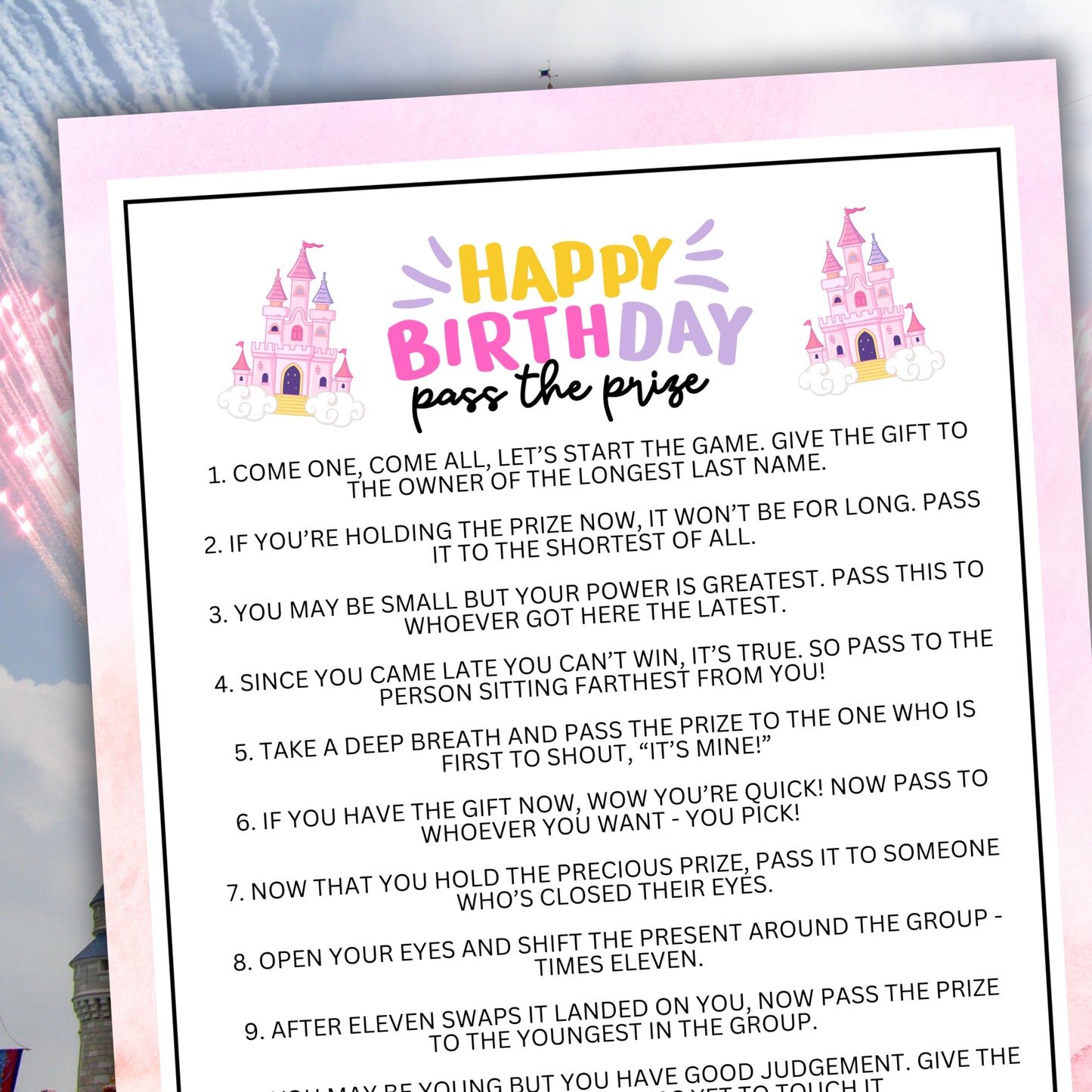 Are you throwing a princess-themed party for your special little girl? If so, you're going to need entertainment that everybody can enjoy!  Whether you've got kids, teens, tweens, adults and even seniors in your group, this fun little game is sure to be a huge hit!  The game is a simple poem that you can read aloud to participants or print out a copy for each to read along!