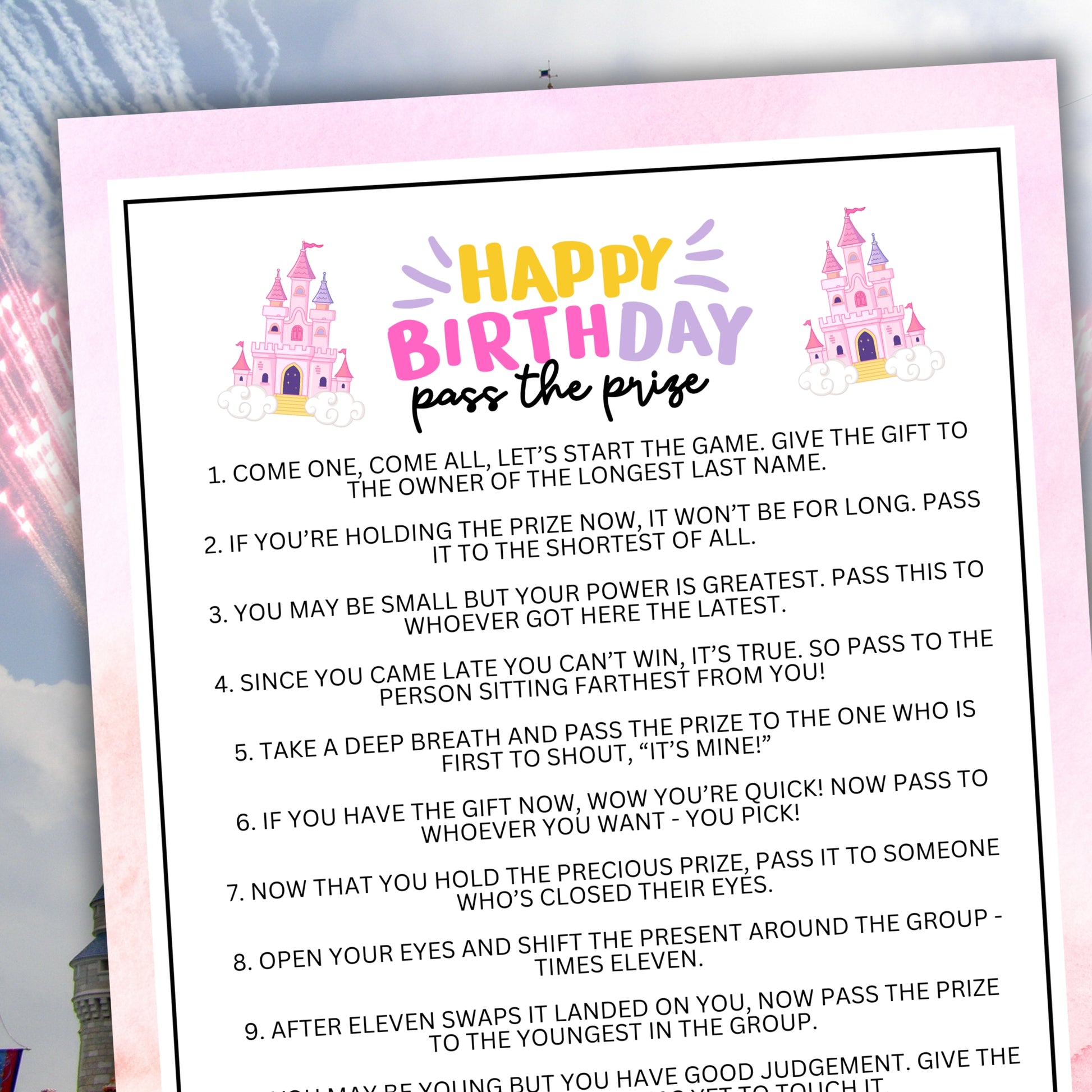 Are you throwing a princess-themed party for your special little girl? If so, you're going to need entertainment that everybody can enjoy!  Whether you've got kids, teens, tweens, adults and even seniors in your group, this fun little game is sure to be a huge hit!  The game is a simple poem that you can read aloud to participants or print out a copy for each to read along!