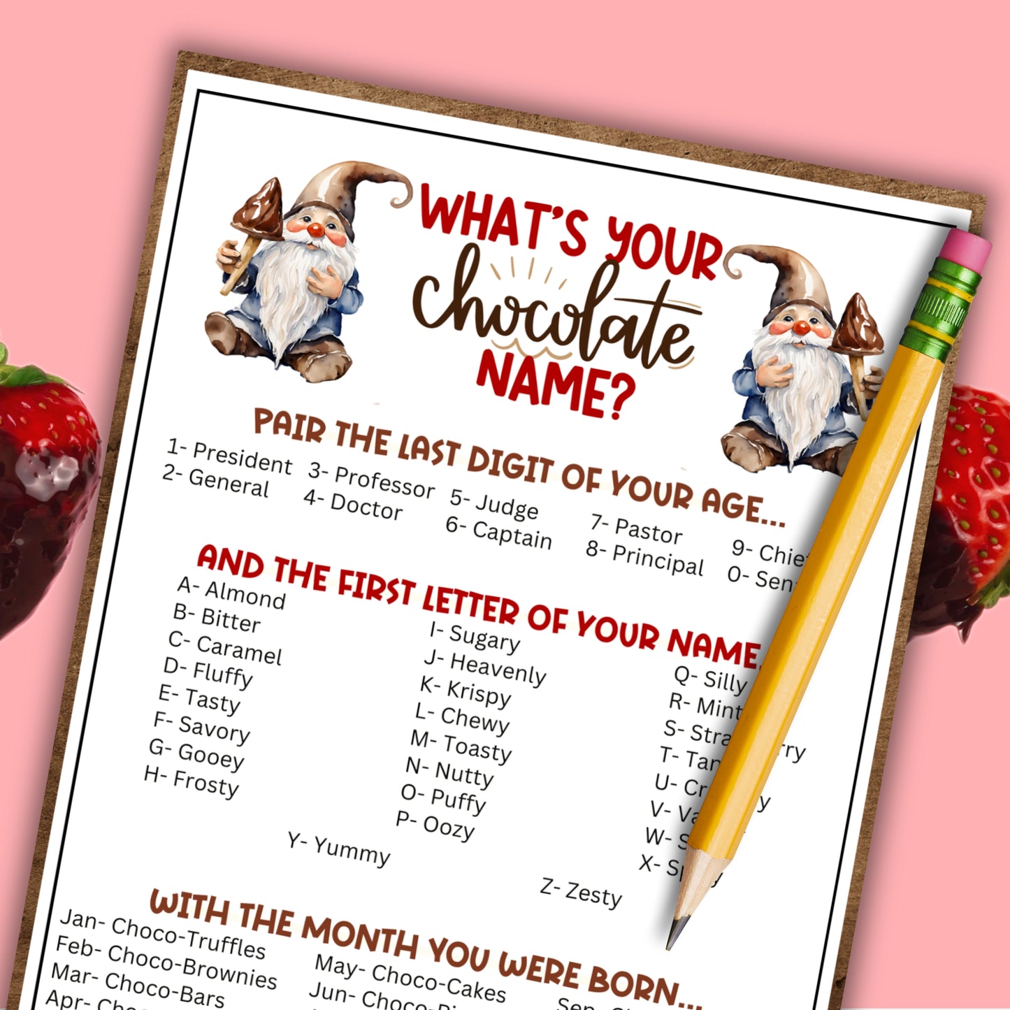 What's Your Chocolate Name?