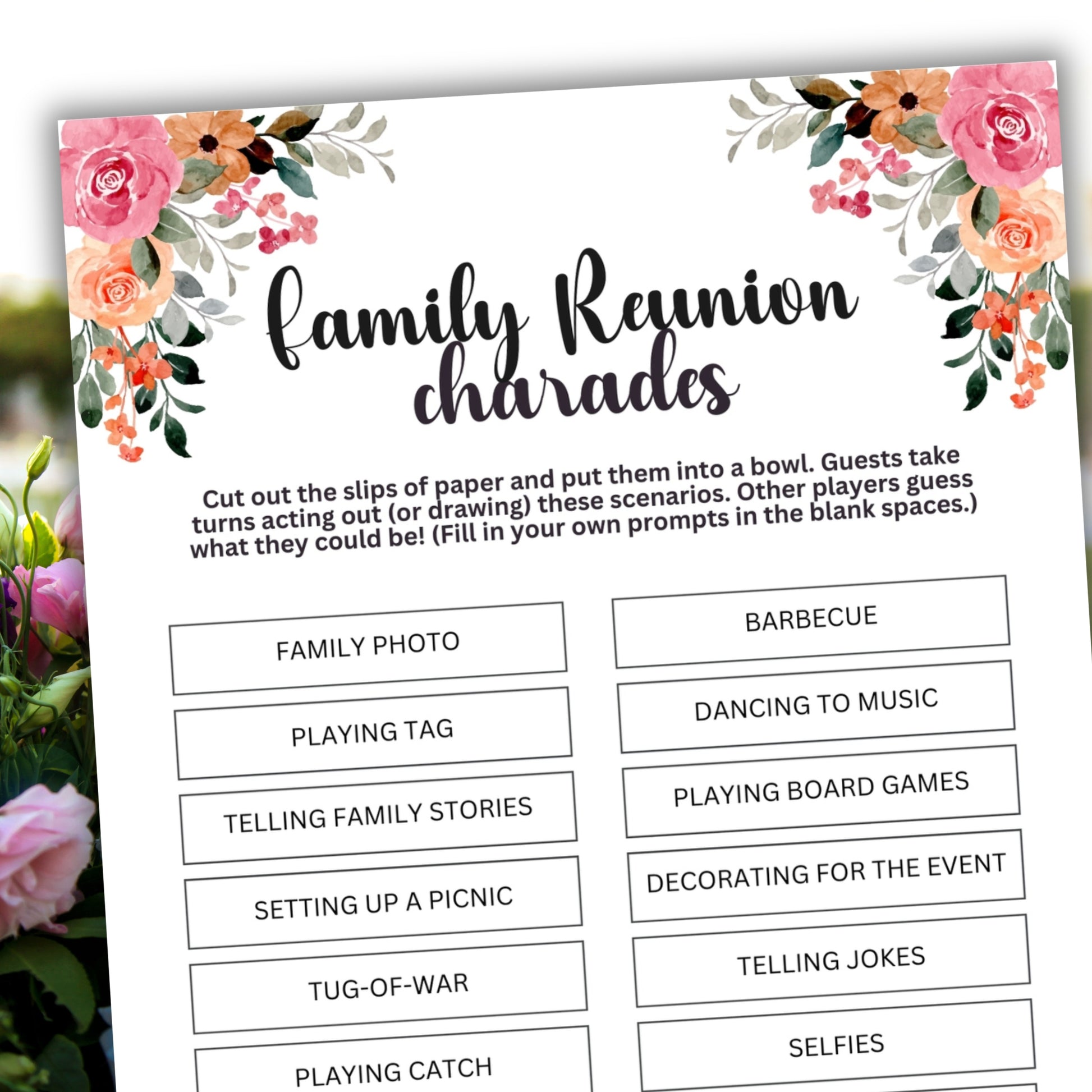 family reunion charades printable games