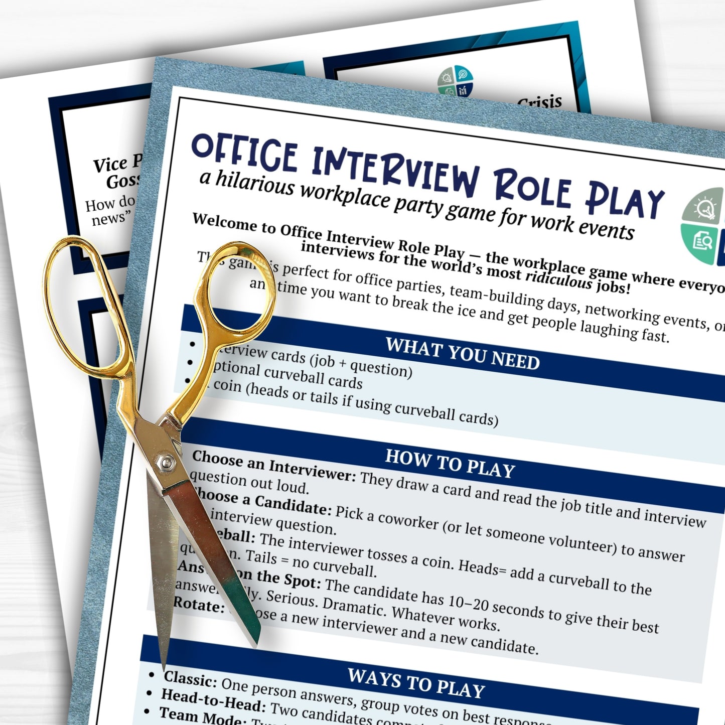 Office Interview Role Play (60 Cards)