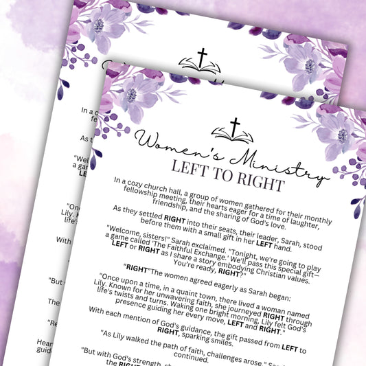 Purple Women's Ministry Left to Right Game