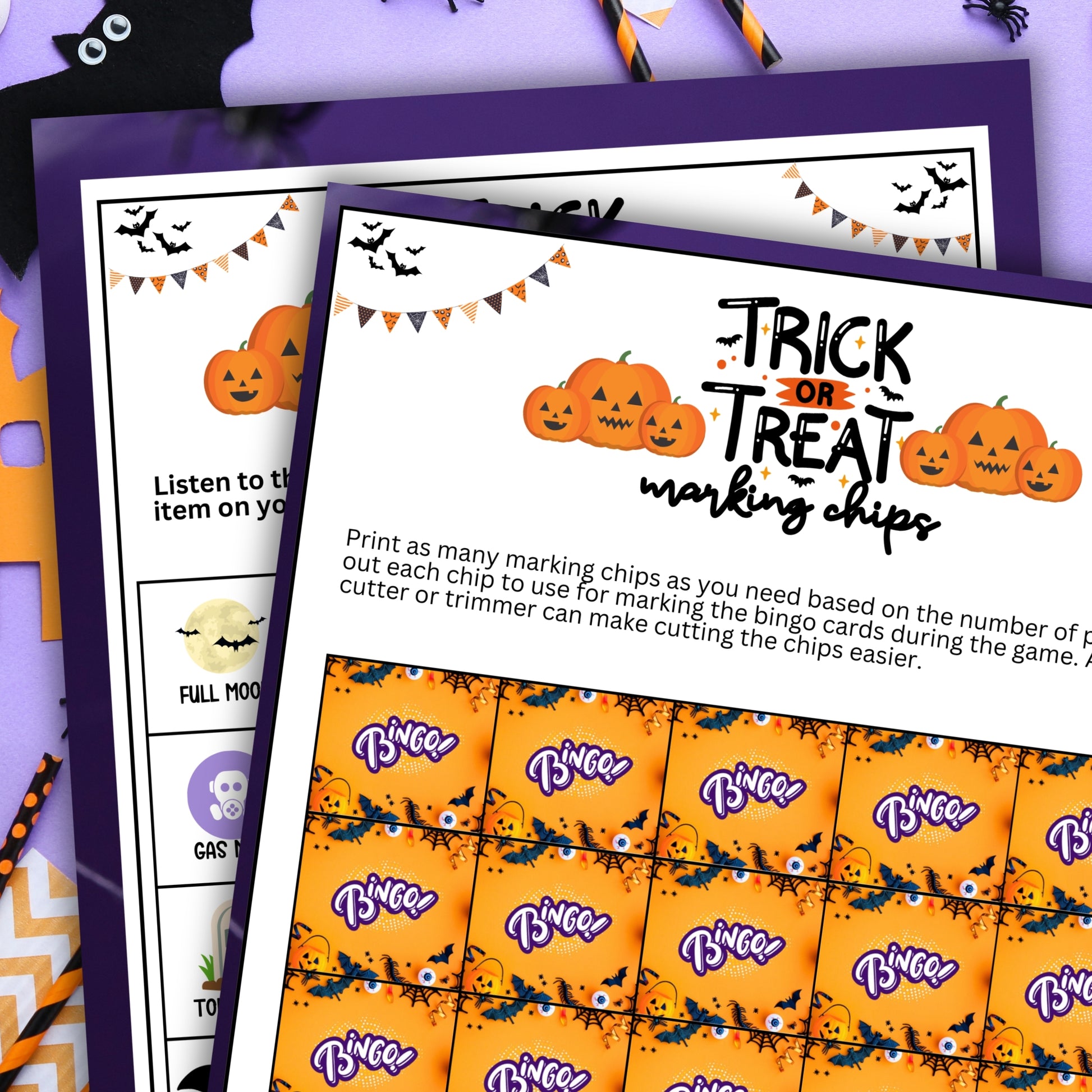 Halloween Trick or Treat Bingo Game - Spooky Fun for Parties, Classrooms, and More!  Looking for a spooktacular, colorful, and fun activity for Halloween parties, classrooms, and community events? This adorable "Halloween Trick or Treat" Bingo game from Party Prints Press is just what you need!  This printable game is perfect for all ages, and will keep everyone relaxed, entertained, and in the spooky spirit of Halloween.  Why you'll love this game...