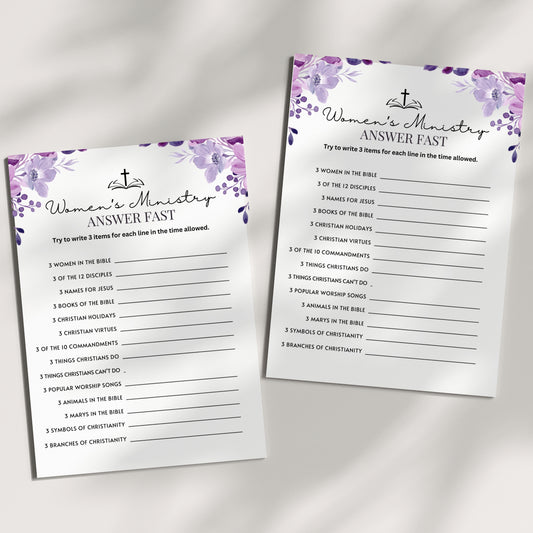 Purple Floral Women's Ministry Answer Fast