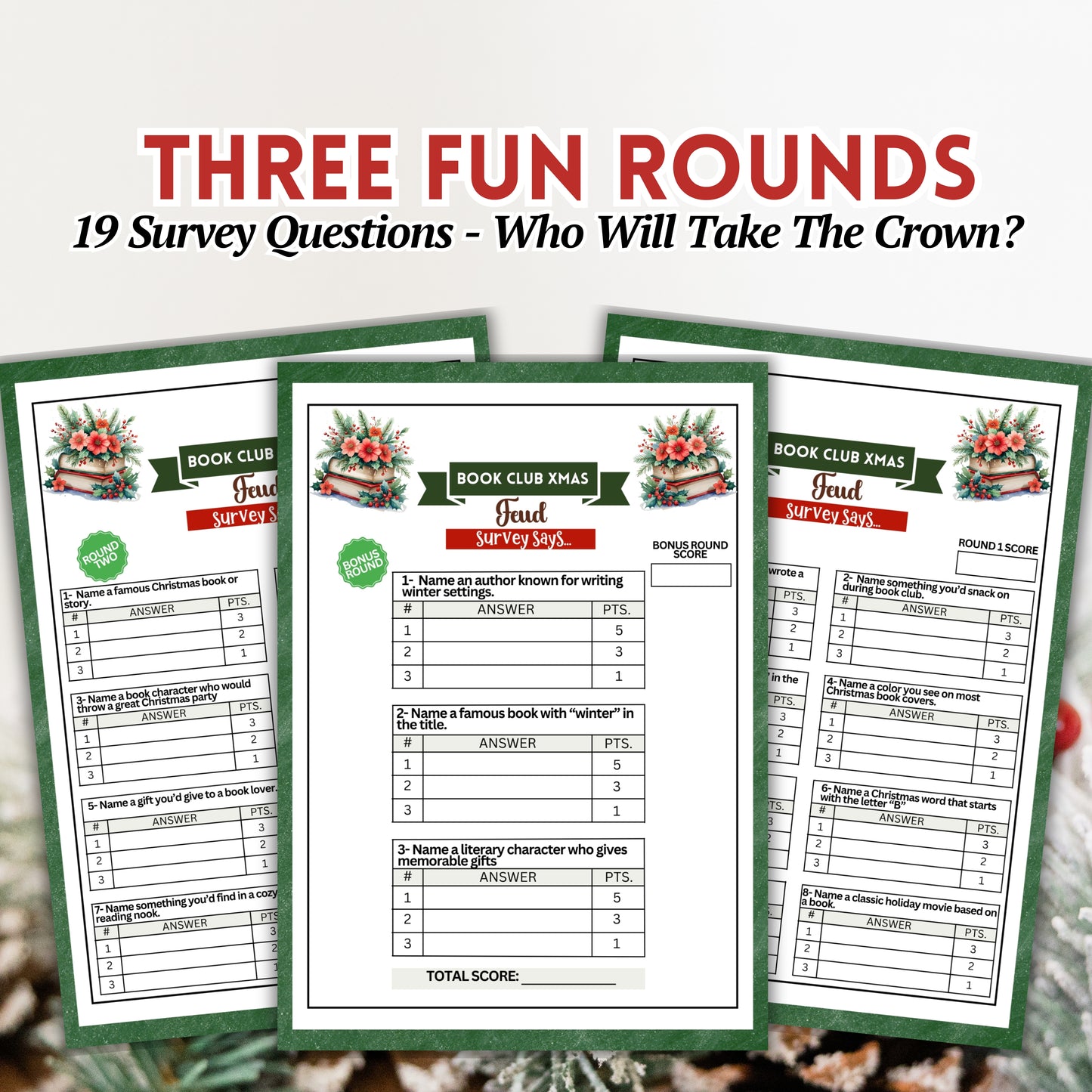 Book Club Christmas Feud (3 Rounds)