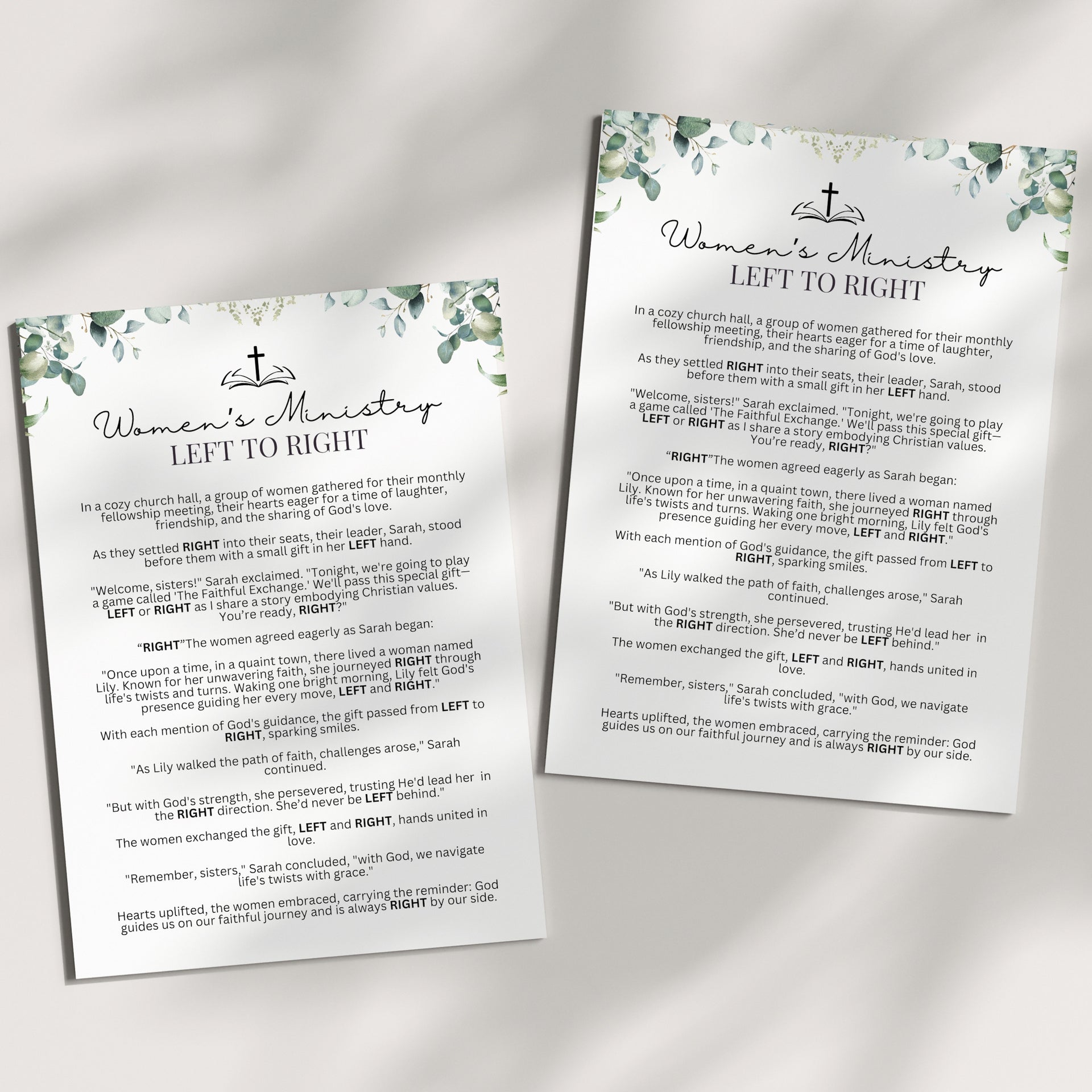 Green Women's Ministry Left to Right Game – Party Prints Press green-women-s-ministry-left-to-right-game-party-prints-press