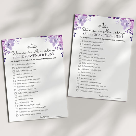 Purple Floral Women's Ministry Scavenger Hunt
