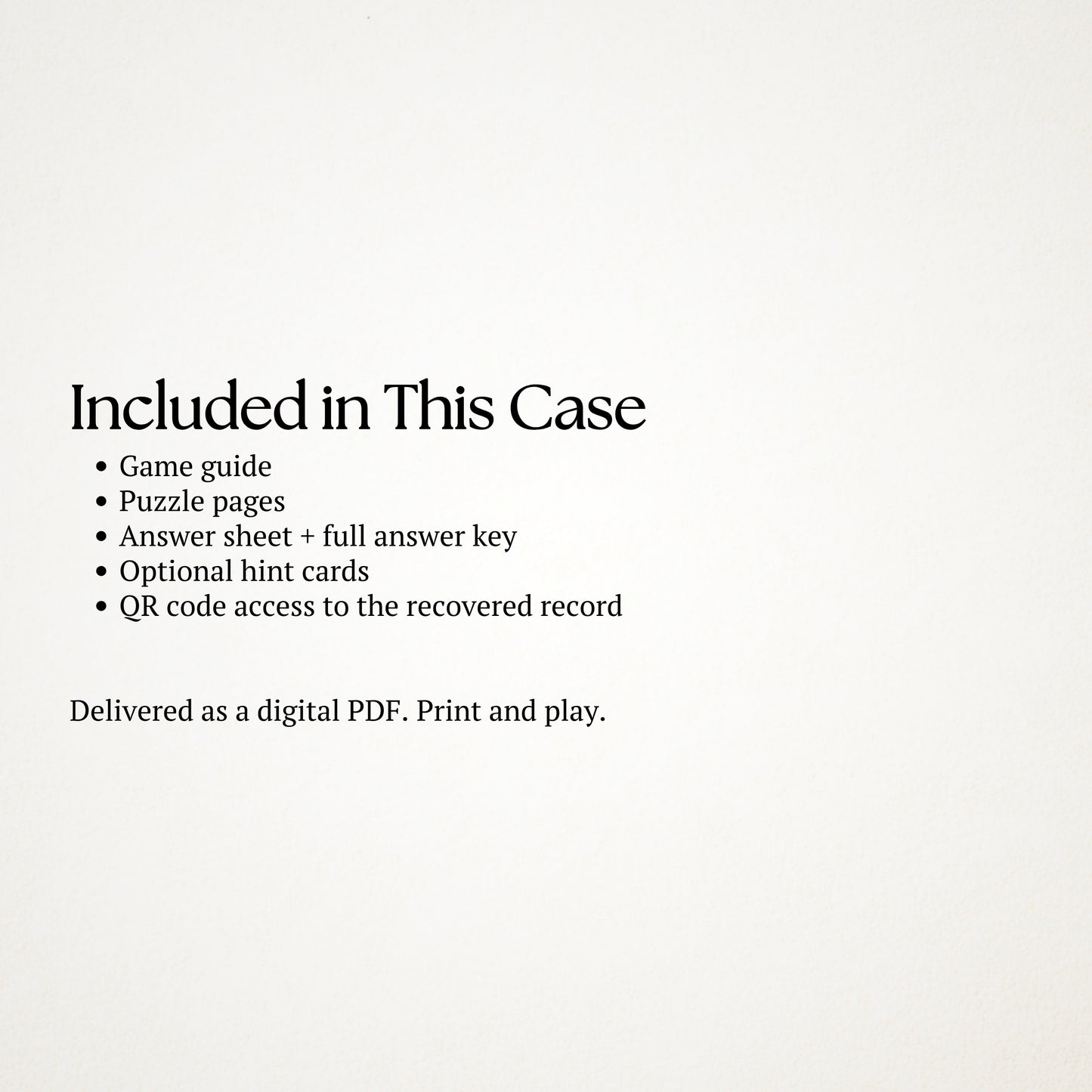 The Case of The Locked LIbrary Archive at Hollenwil Ridge instructions