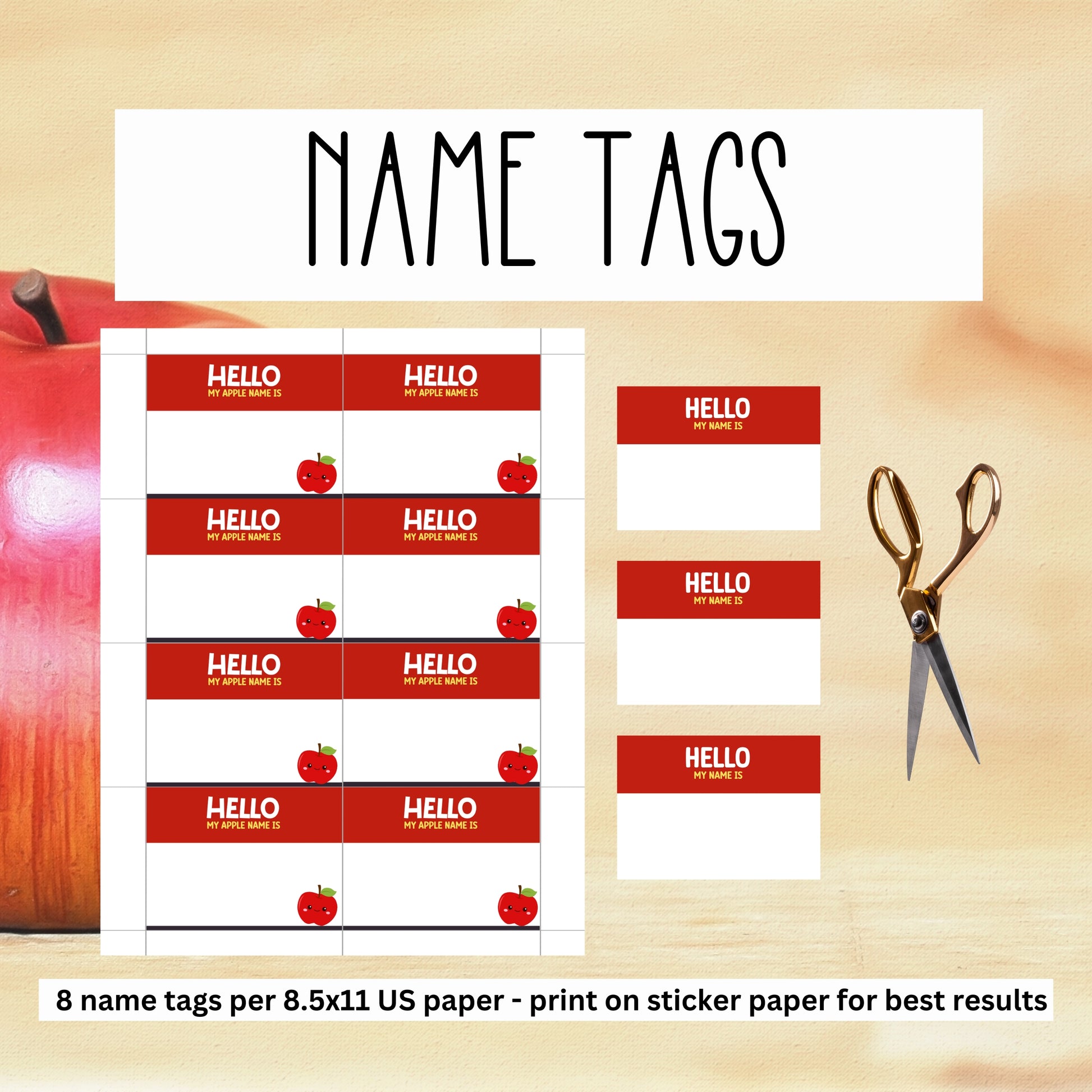 Whether you're setting up an apple bar at a farmers market, organizing an apple orchard trip, planning an apple-themed prom, or looking for a fun back-to-school activity, the "What's Your Apple Name?" game from Party Prints Press is the perfect pick for your event!