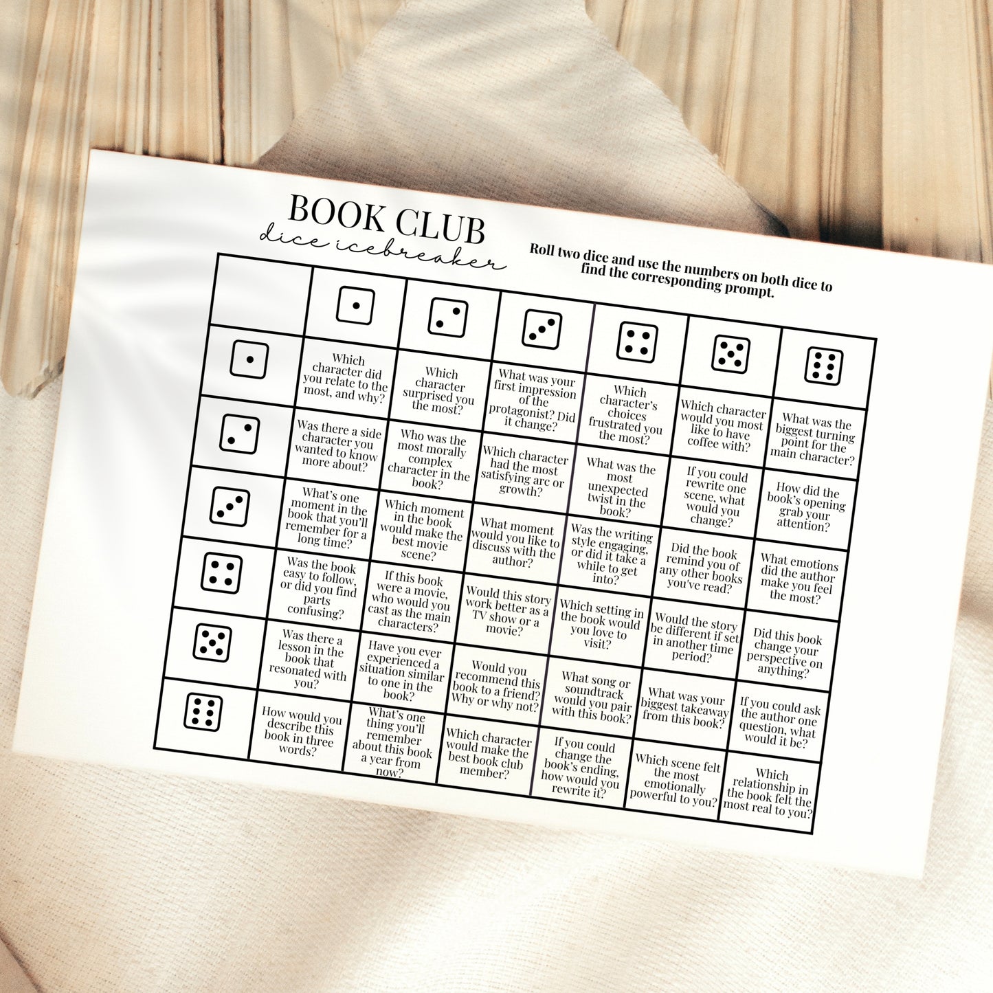 Book Club Dice Game