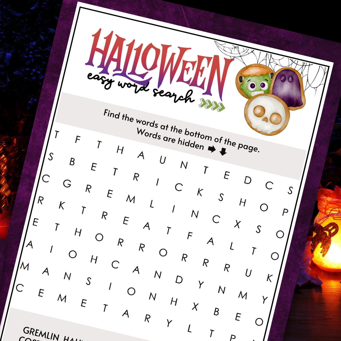 Halloween Easy Word Search