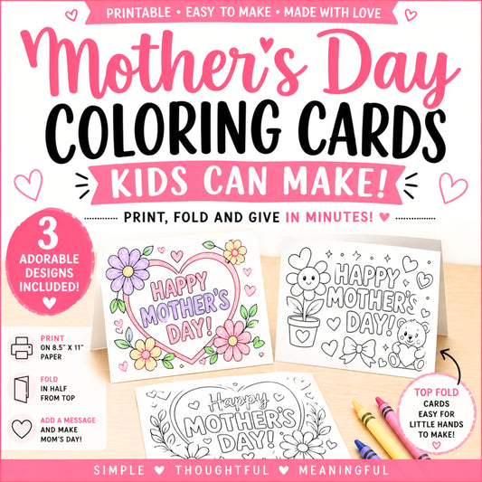 Mother's Day Coloring Cards Image