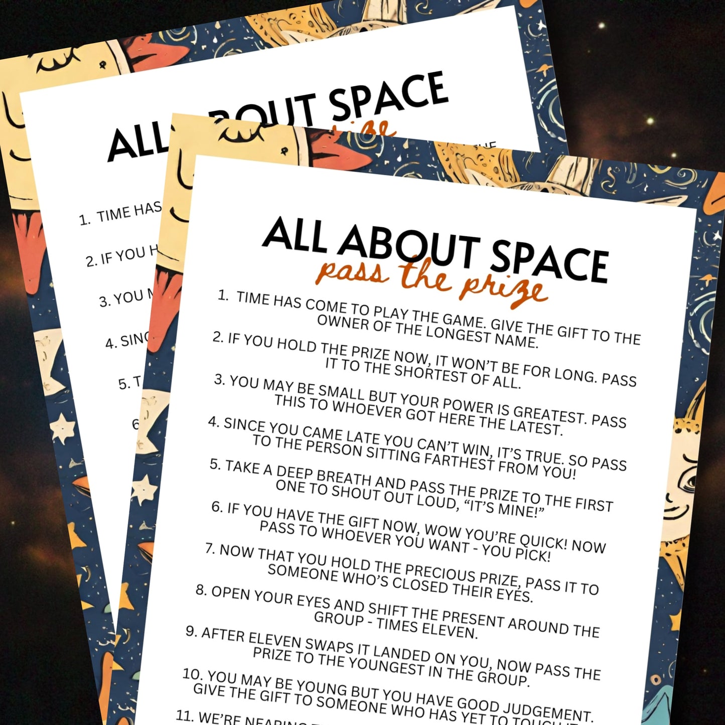 All About Space Pass The Prize