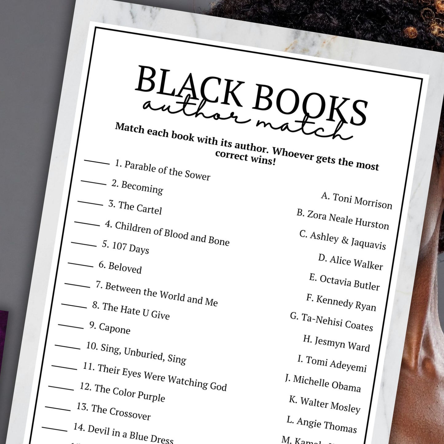 Black Book Club Author Match