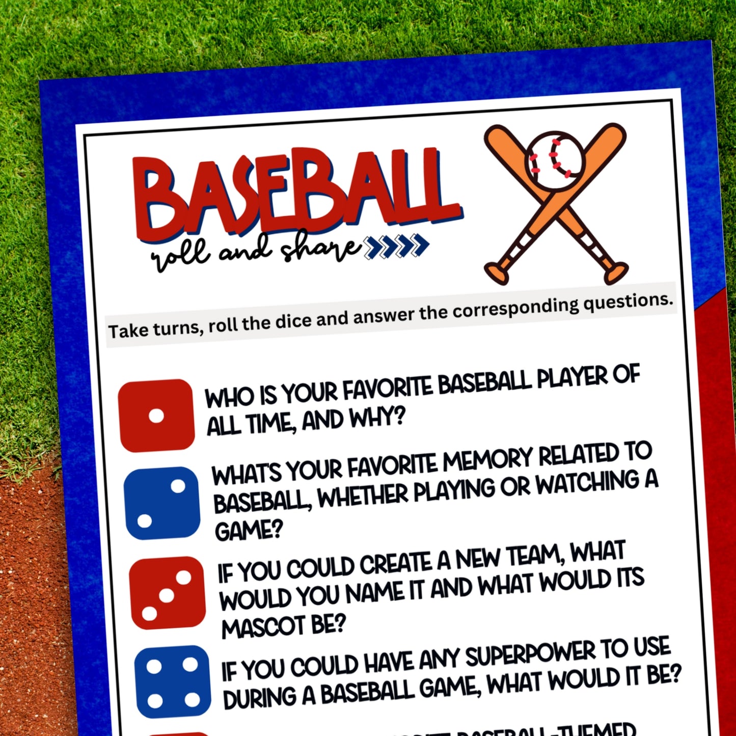 Baseball Roll & Share Dice Game