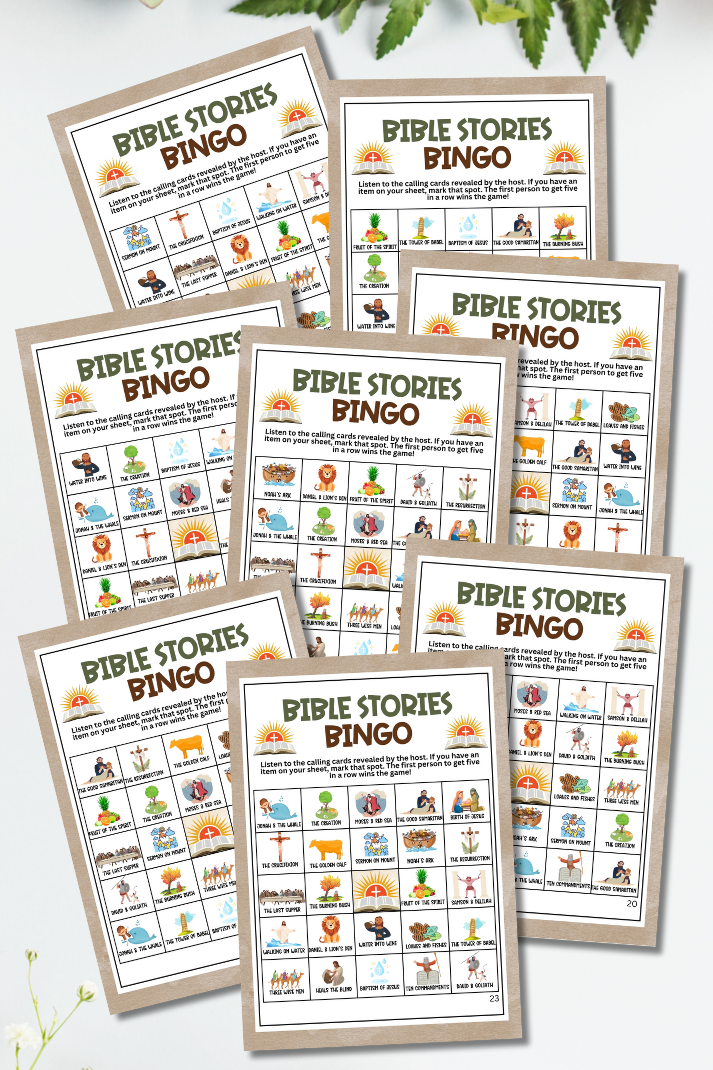 Bible Study BINGO - Fun for Sunday School, VBS, Youth Group, and More!  Looking for an engaging, educational, and fun activity for your Bible study sessions, Sunday School classes, or Christian fellowship events? This "Bible Study BINGO" game from Party Prints Press is just what you need!