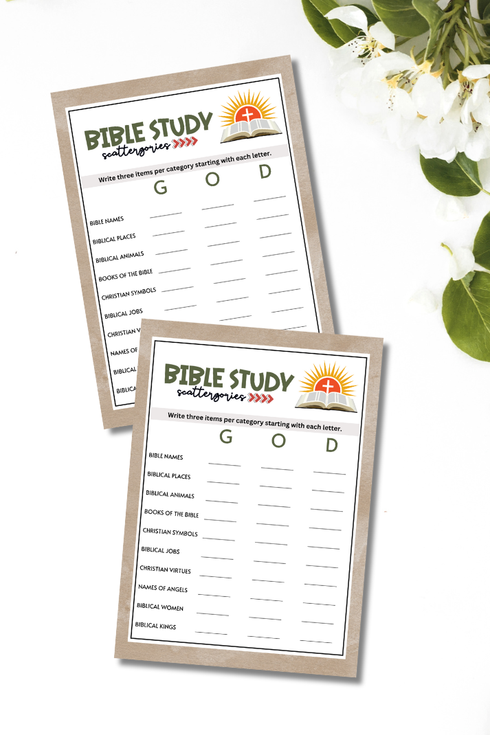 Test your knowledge with your church group, women's ministry, bible study, or tea luncheon with this fun and engaging scattered category game!&nbsp;  Guests are given several sets of categories where they must list three items in each category, starting with each of three letters.