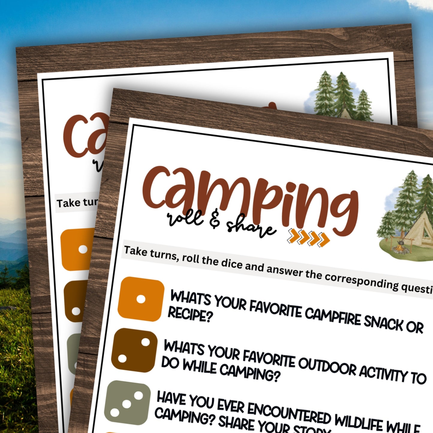 Camping Roll & Share Dice Game