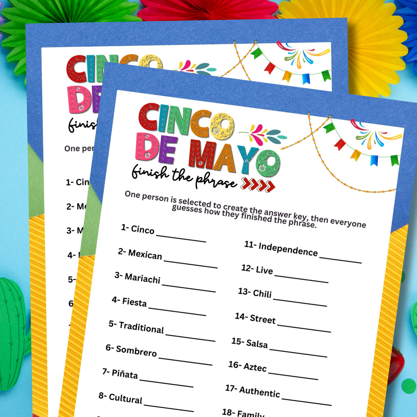 Cinco De Mayo Finish The Phrase