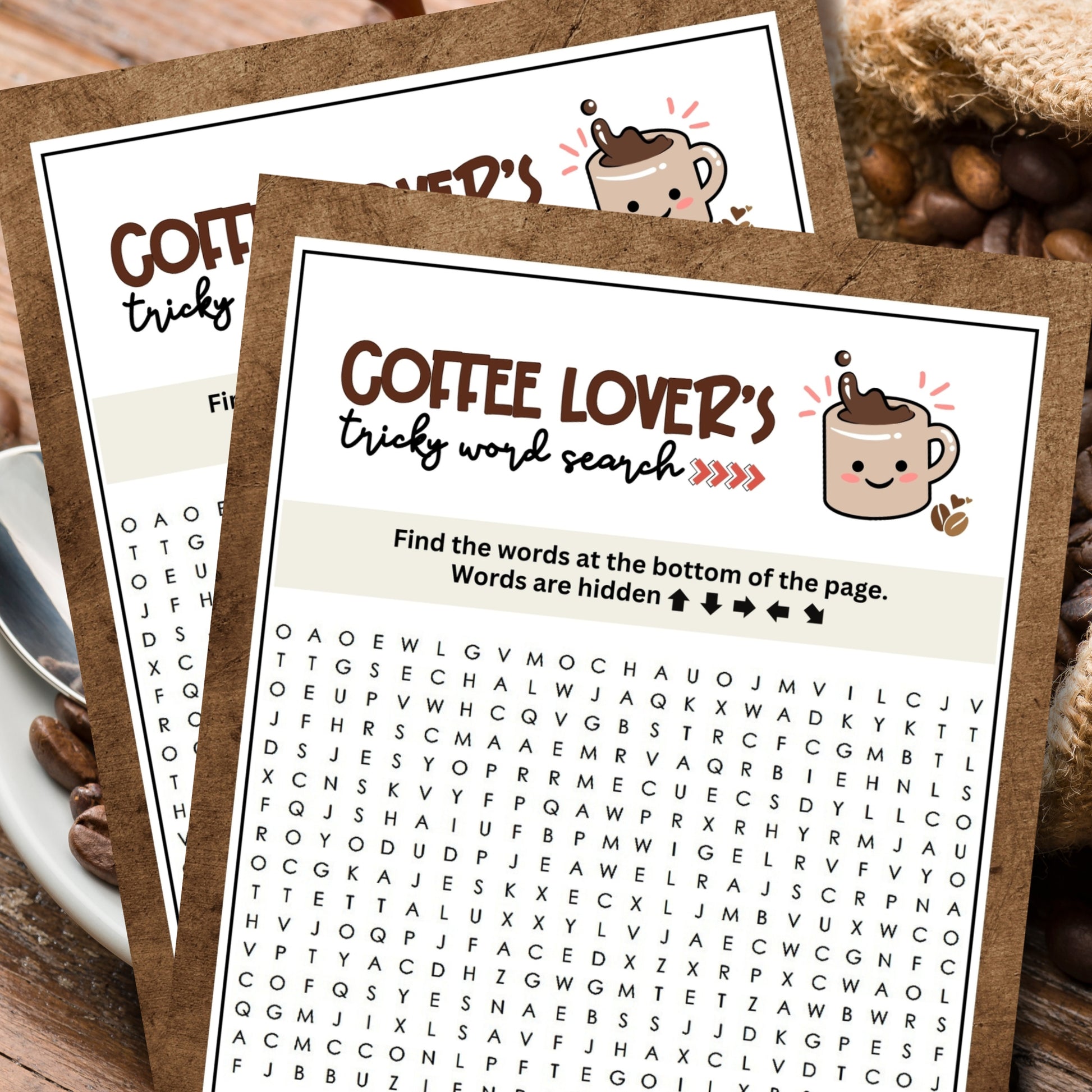 tricky coffee lovers word search