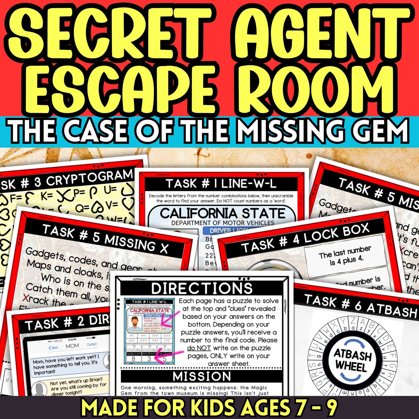 secret agent escape room the case of the missing gem for kids ages 7 8 9