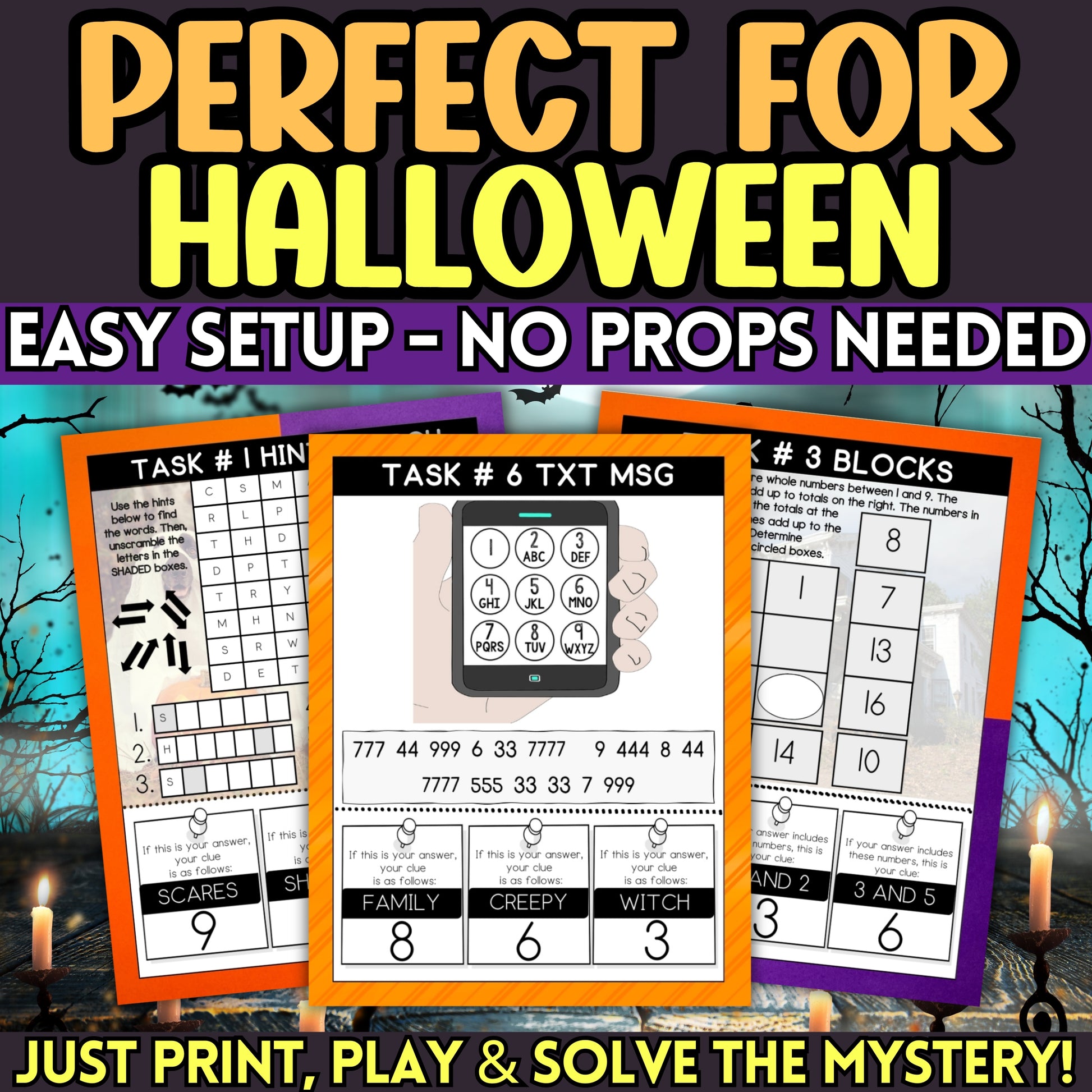 haunted mansion escape room printable for teens and tweens