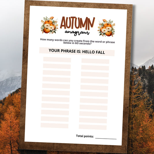 Fall Anagram Race