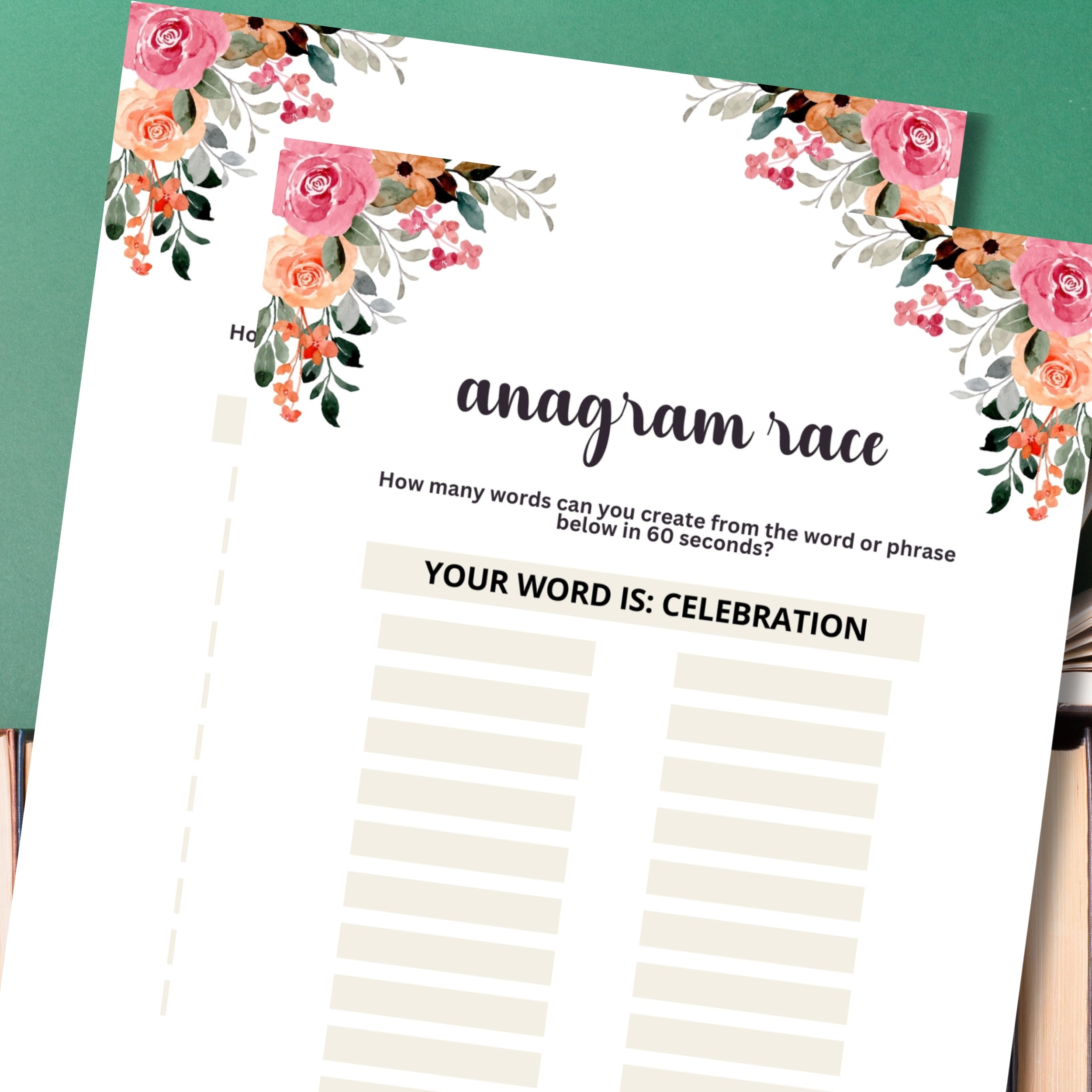 Family Reunion Anagram Race – Party Prints Press