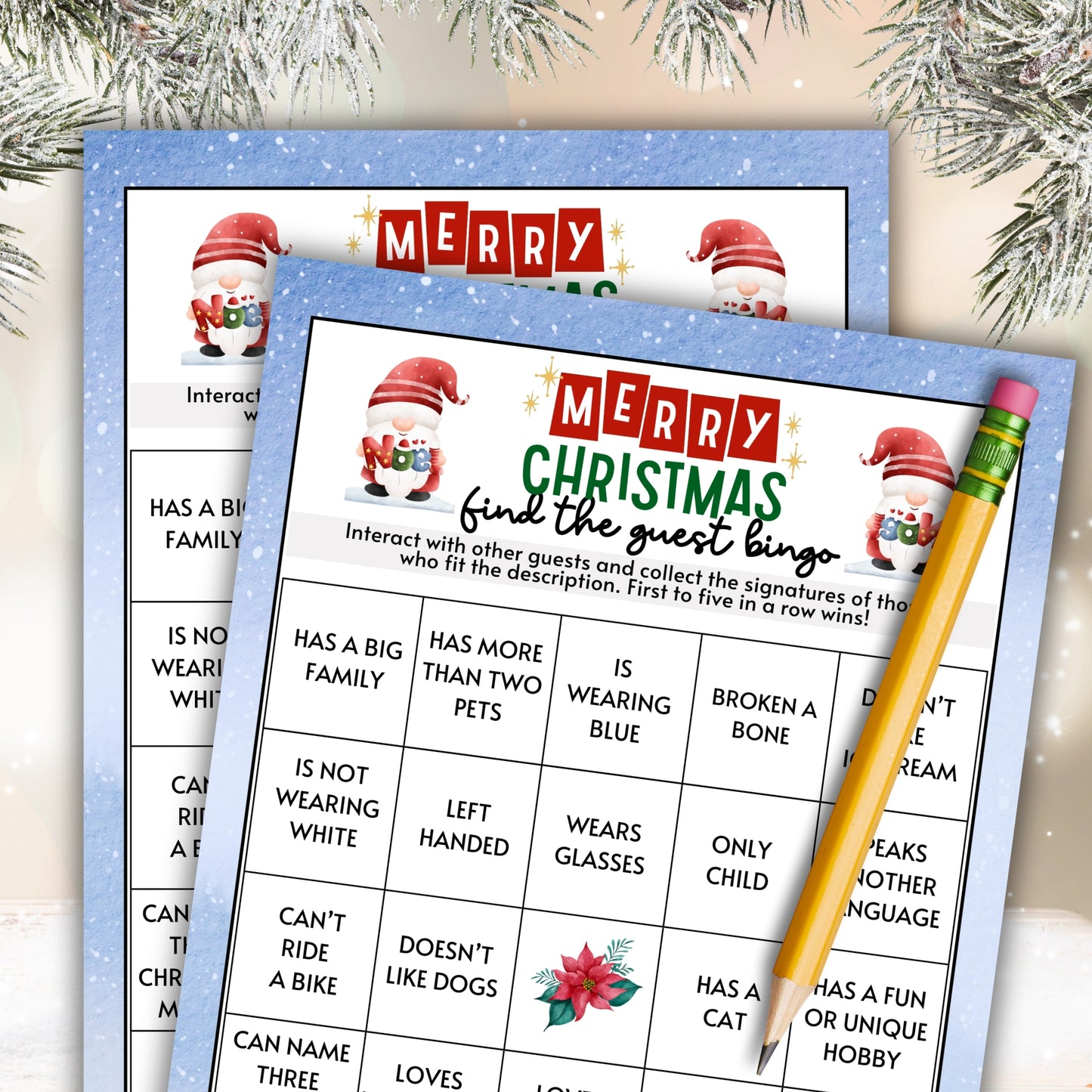 Christmas Find The Guest BINGO