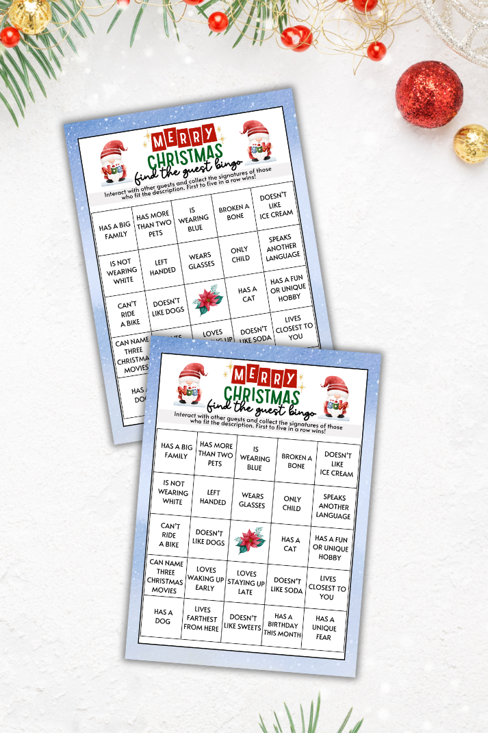 Christmas Find The Guest BINGO