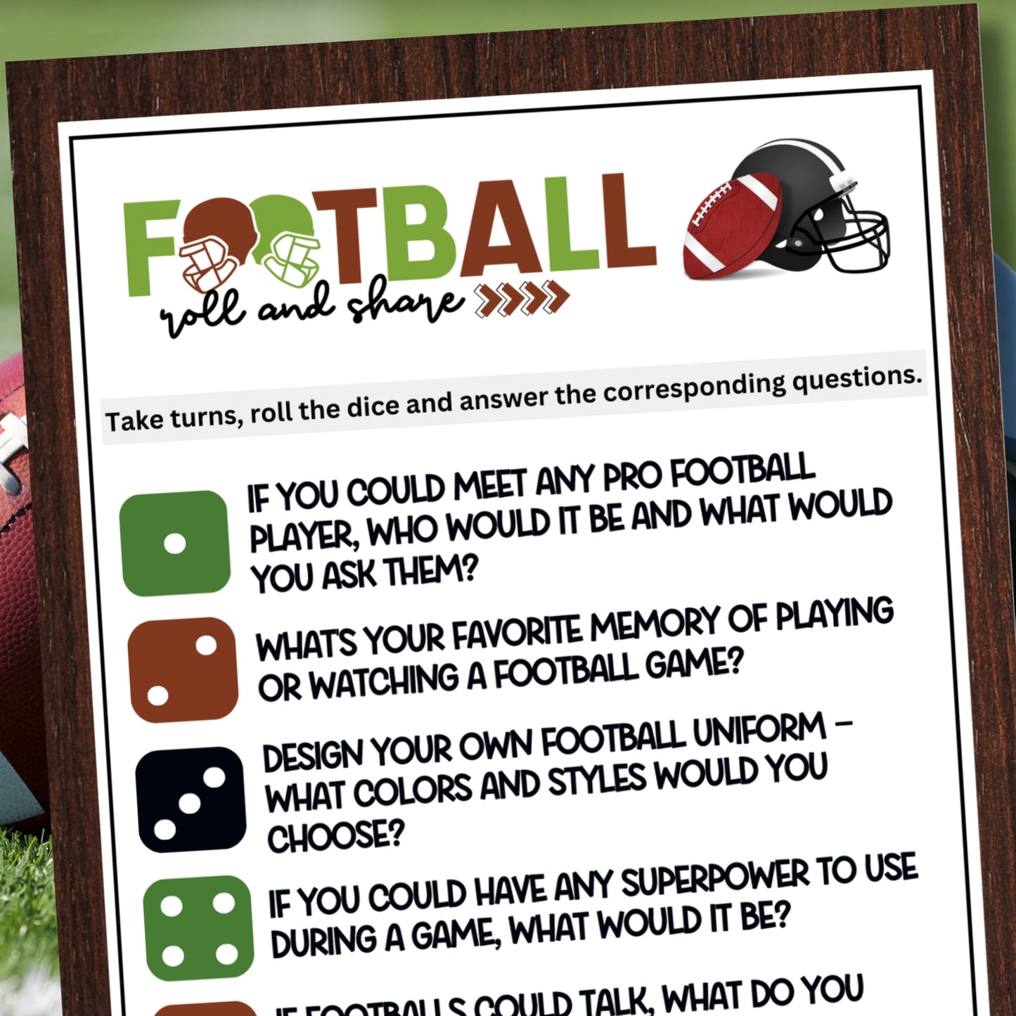 Football Roll & Share Dice Game