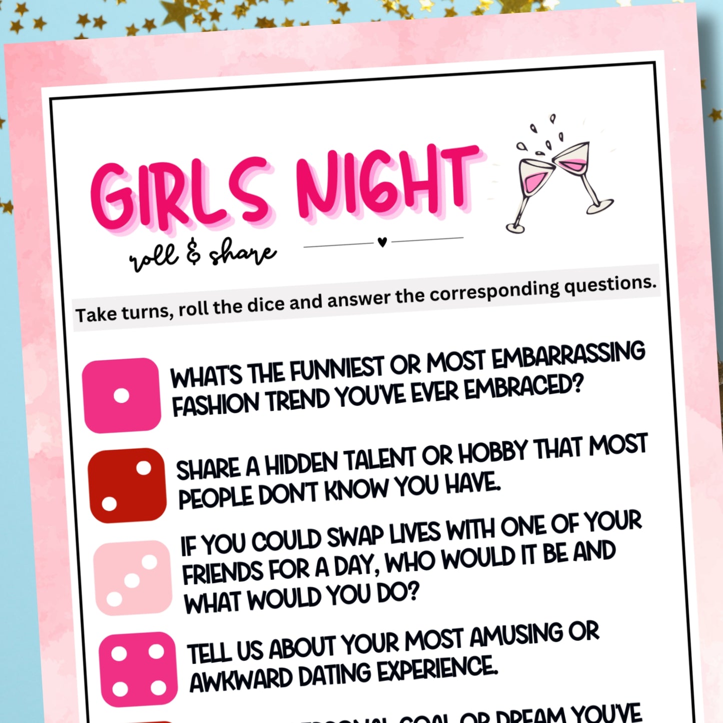 Girls' Night Roll & Share Dice Game