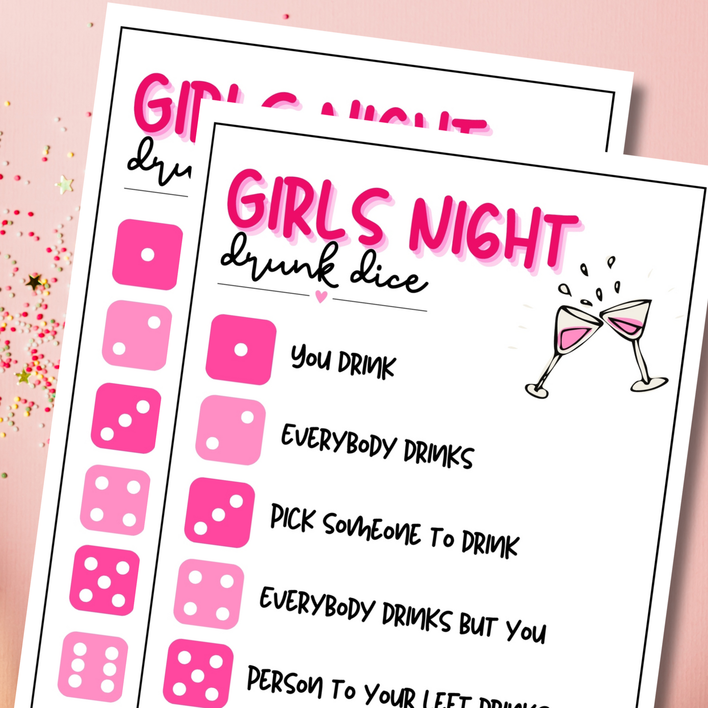 girls night drunk dice printable game