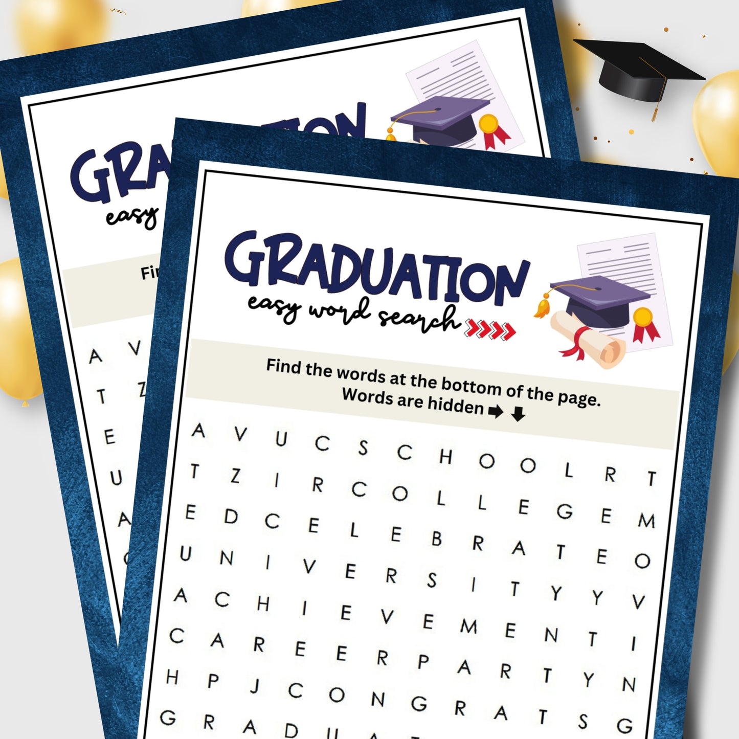 easy graduation word search