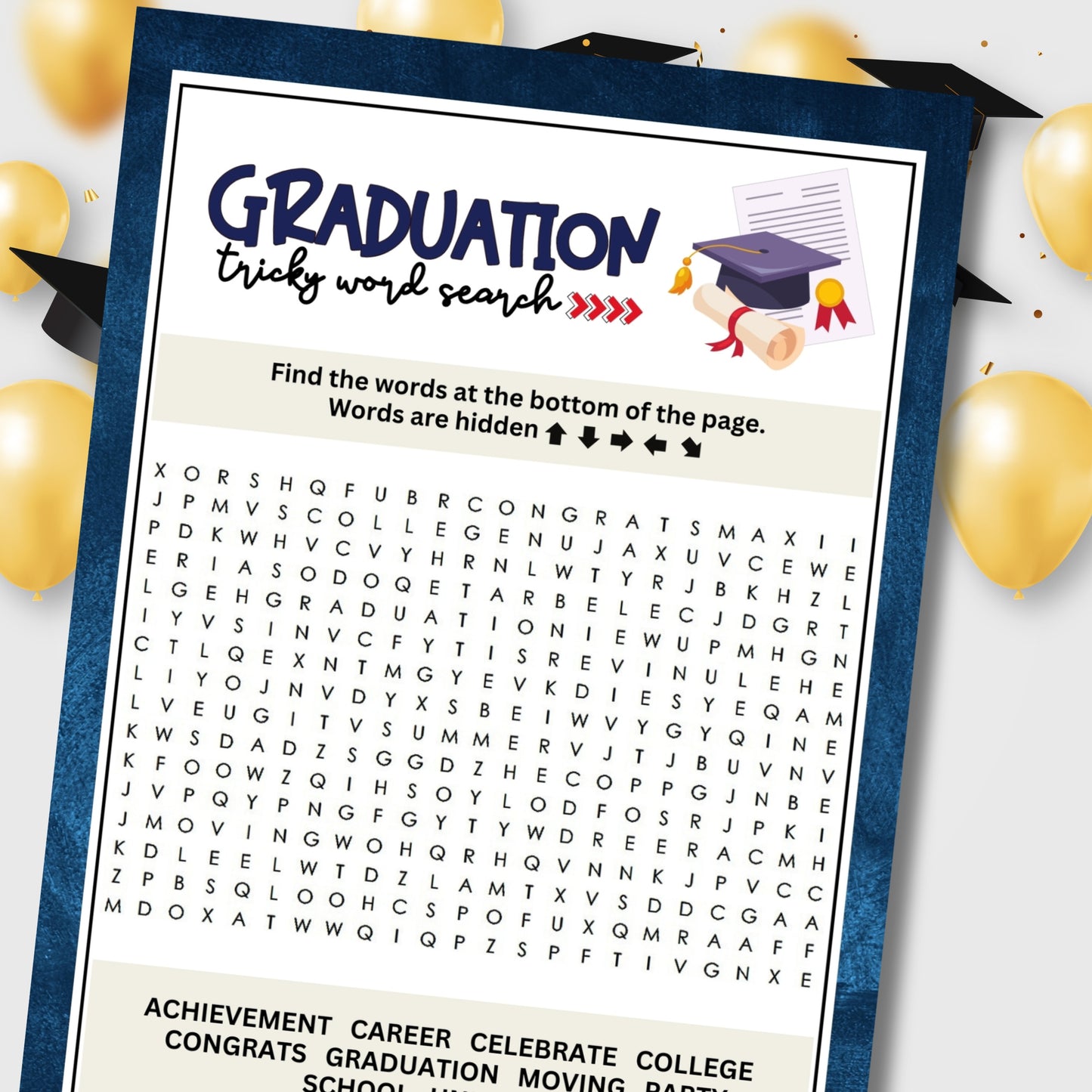 Graduation Tricky Word Search