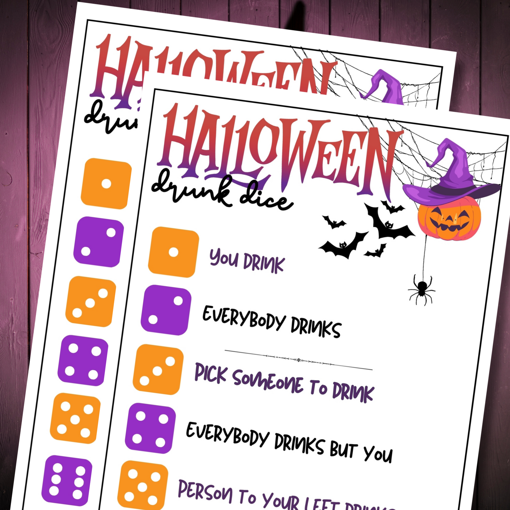 halloween adult drinking games drunk dice