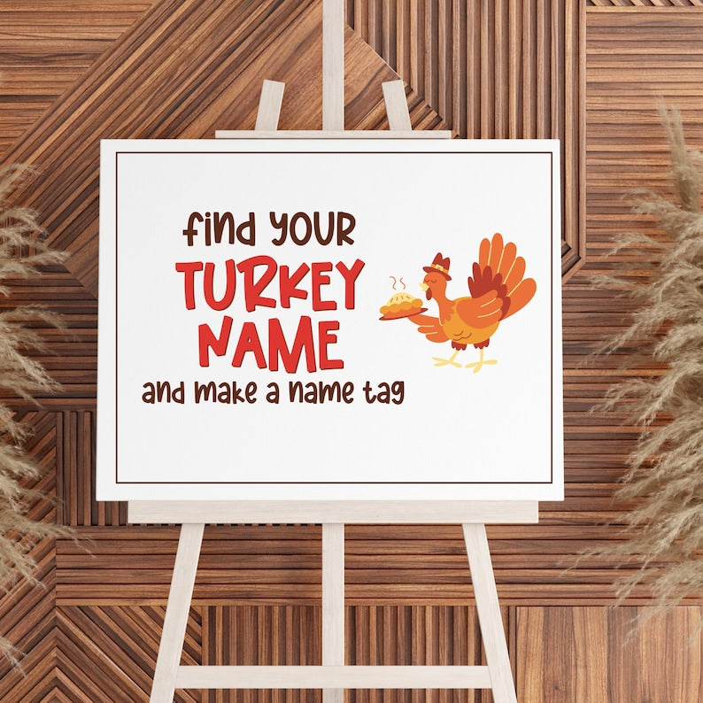 what's your turkey name game thanksgiving friendsiving bundle